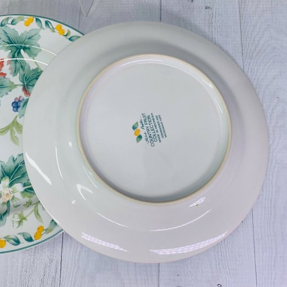 Vintage Julie Pople Avon COUNTRY FRUIT COLLECTION Porcelain Salad Plate Set 4 - Picture 5 of 11